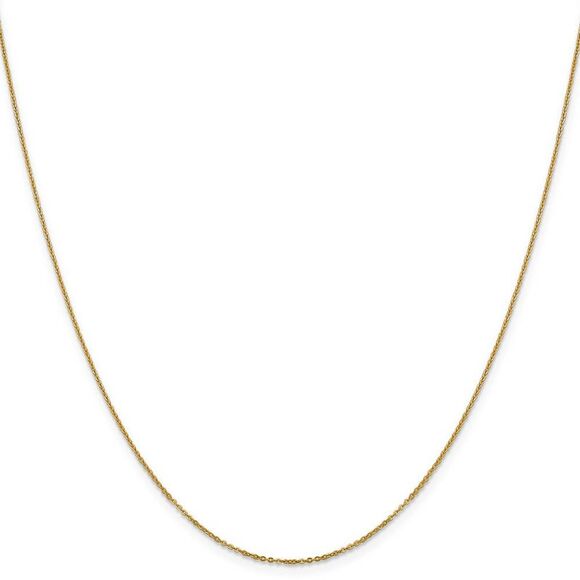 1.1mm 14k Yellow Gold Solid Flat Cable Chain Necklace, 20...